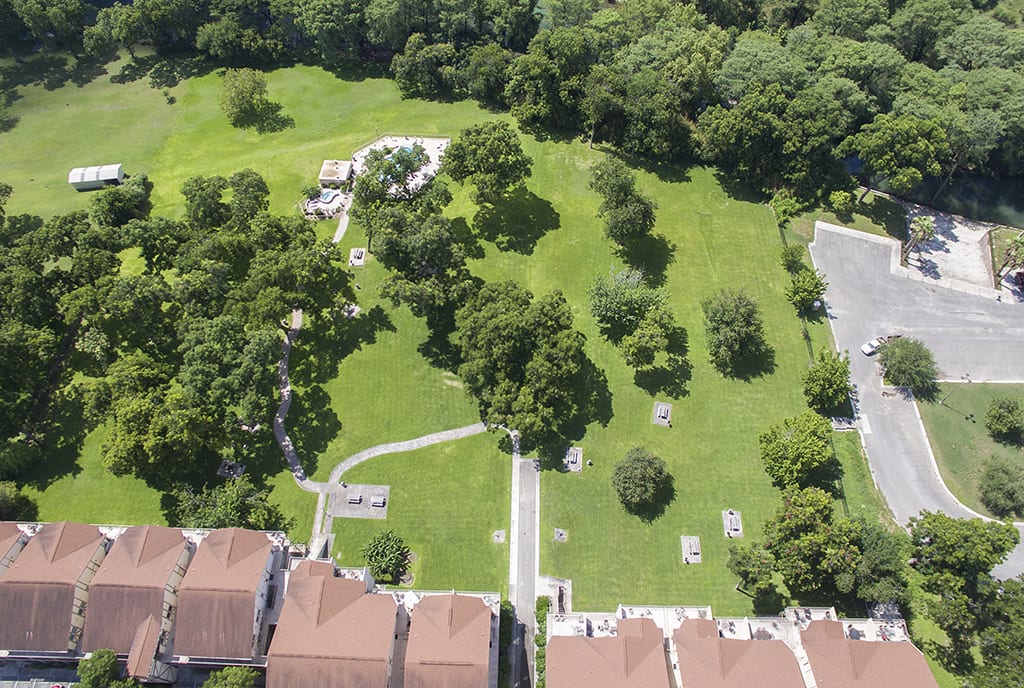 Aerial view of Waterwheel grounds.