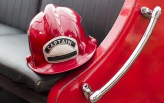 Historic fireman's helmet.