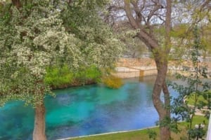 Photo of the Beautiful Comal River near the Best New Braunfels Coffee Shops.