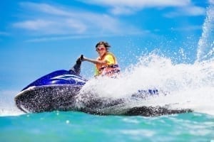 Photo of a Teenager Jet Skiing in Canyon Lake.