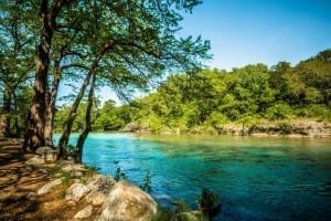 Photo of the Teal Guadalupe River from One of the Best New Braunfels Hiking Trails.